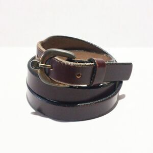 Vintage Etienne Aigner Cordovan Leather Skinny Belt-Brass Buckle-Classic-Casual
